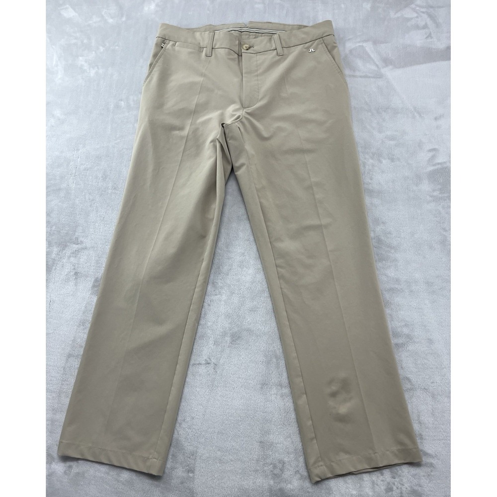 J Lindeberg Ellott Golf Pants Men 31 Beige Slim Fit Performance Straight Casual